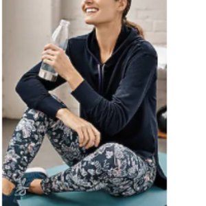 NEW Soft JJill Fit Ultimate-Fleece & Modal Stepped-Hem Hoodie, Navy, MP